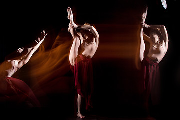 Image showing The sensual and emotional dance of beautiful ballerina