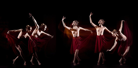 Image showing The sensual and emotional dance of beautiful ballerina