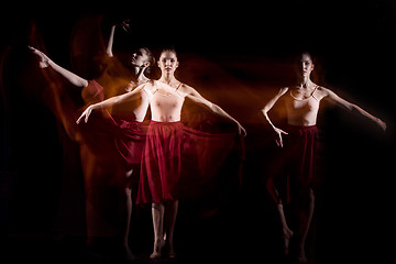 Image showing The sensual and emotional dance of beautiful ballerina