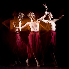 Image showing The sensual and emotional dance of beautiful ballerina