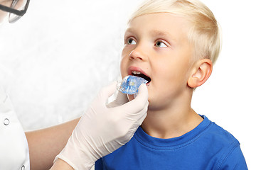 Image showing First braces, orthodontist child to the doctor