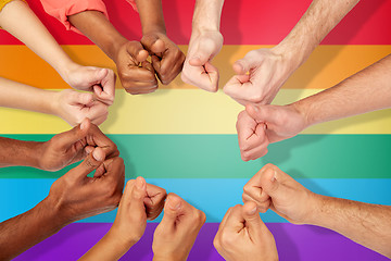 Image showing hands of international people showing thumbs up