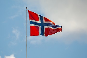 Image showing Norwegian Flag Waving