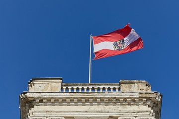 Image showing Austrian Flag In The Wind