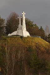 Image showing Crosses on a hill