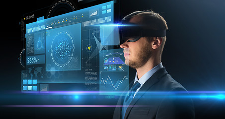 Image showing businessman in virtual reality glasses or headset