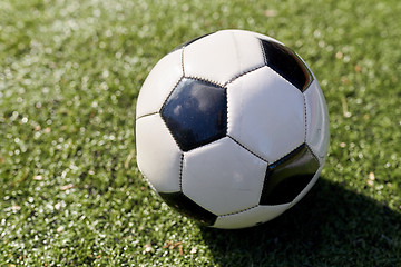 Image showing soccer ball on football field