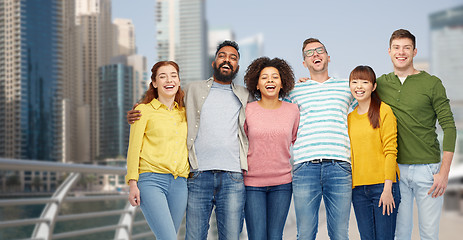 Image showing international group of happy people in dubai