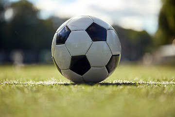 Image showing soccer ball on football field