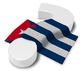 Image showing question mark and flag of cuba - 3d illustration