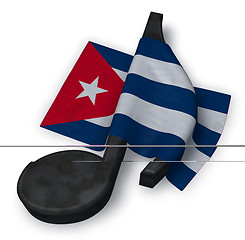 Image showing music note symbol and flag of cuba - 3d rendering