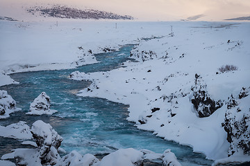 Image showing River near Godafoss waterfall in Iceland