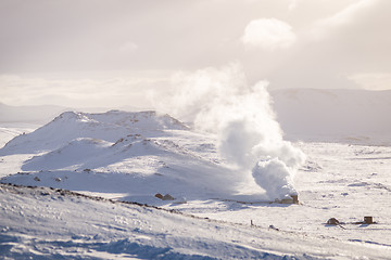 Image showing Geothermal landscape in Iceland during winter