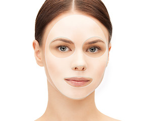 Image showing close up of woman with collagen facial mask