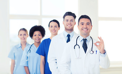 Image showing group of happy doctors at hospital