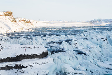 Image showing Amazing Gullfoss waterfall in winter