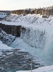 Image showing Amazing Gullfoss waterfall in winter