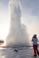 Image showing Golden circle Geysir area in Iceland