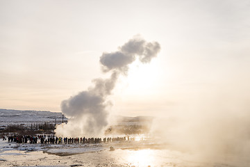 Image showing Golden circle Geysir area in Iceland