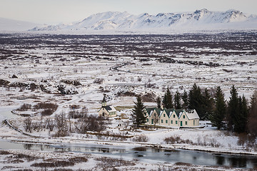 Image showing Thingvellir park in Iceland during winter
