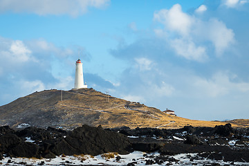 Image showing Lighthouse on Reykjanes peninsula in Iceland