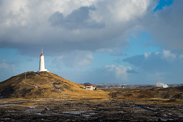 Image showing Lighthouse on Reykjanes peninsula in Iceland