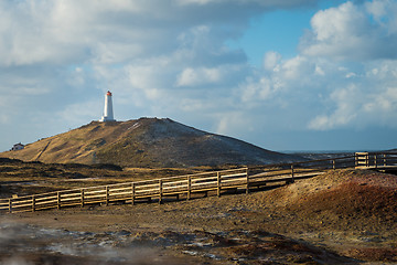 Image showing Lighthouse on Reykjanes peninsula in Iceland