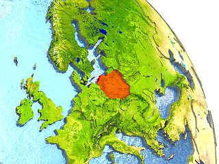 Image showing Poland on Earth in red