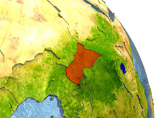 Image showing Central Africa on Earth in red