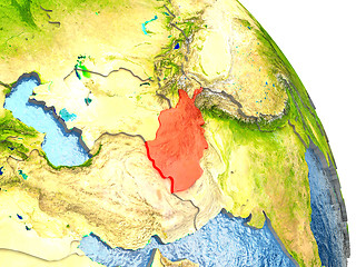 Image showing Afghanistan on Earth in red