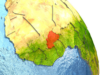 Image showing Burkina Faso on Earth in red