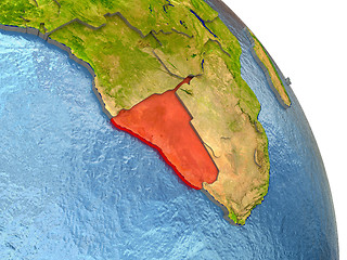 Image showing Namibia on Earth in red