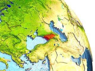 Image showing Georgia on Earth in red