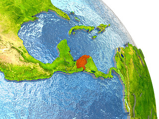 Image showing Honduras on Earth in red