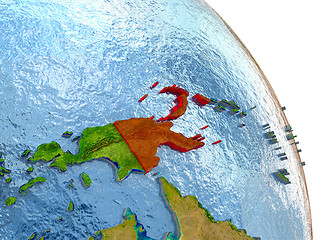 Image showing Papua New Guinea on Earth in red