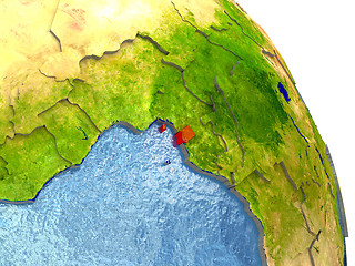 Image showing Equatorial Guinea on Earth in red