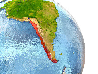 Image showing Chile on Earth in red