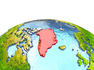 Image showing Greenland on Earth in red