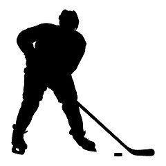 Image showing Silhouette of hockey player. Isolated on white. illustrations