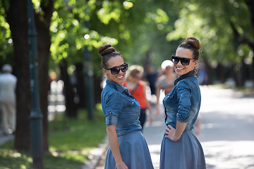 Image showing twin sister with sunglasses