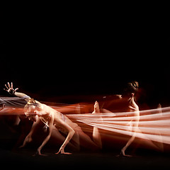 Image showing The sensual and emotional dance of beautiful ballerina