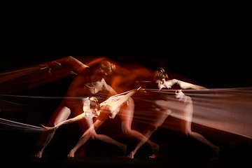 Image showing The sensual and emotional dance of beautiful ballerina