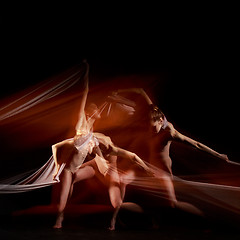 Image showing The sensual and emotional dance of beautiful ballerina