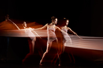 Image showing The sensual and emotional dance of beautiful ballerina