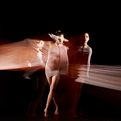 Image showing The sensual and emotional dance of beautiful ballerina