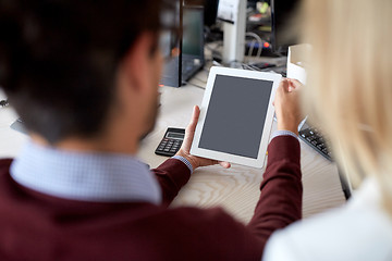 Image showing business team with tablet pc at office