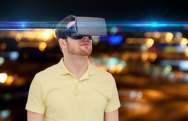 Image showing man in virtual reality headset or 3d glasses