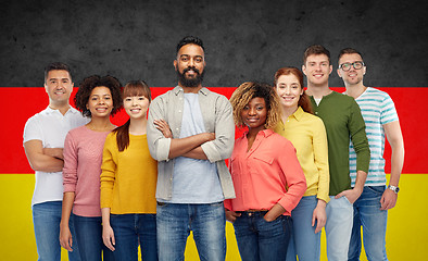 Image showing international group of people over german flag