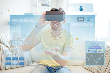 Image showing young man in virtual reality headset or 3d glasses