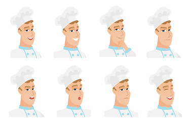 Image showing Vector set of chef-cooker characters.